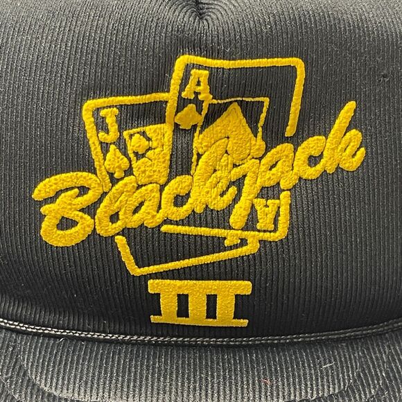 Vintage Gold Black Jack III Cap Mesh Trucker Capital Hat Snapback Baseball OSFA - Picture 2 of 9